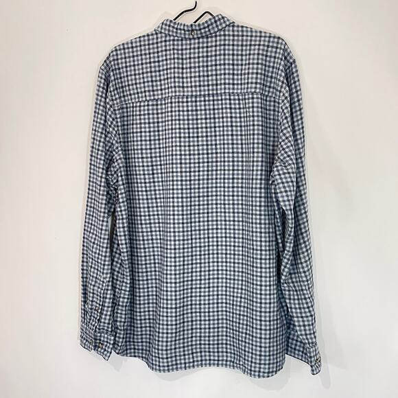 Toad & Co. Flannel Button Down Shirt Mens XL Gray Dark Blue Long Sleeve Outdoor - Picture 2 of 9